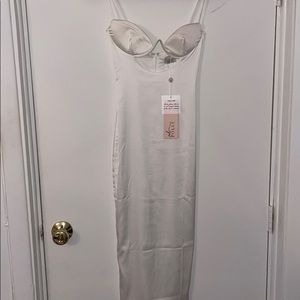 Oh Polly:Ahead OfThe Curve Satin CutOut Midi Dress